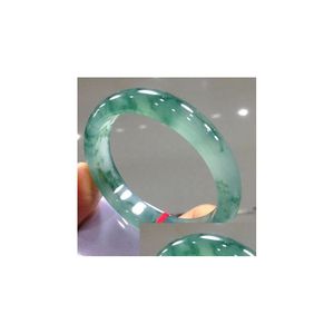Bangle Skicka certifikat Ice Jade Women Fine Jewelry Gifts äkta naturliga burmesiska jadeiter riktiga jades armband amet armband dropp deli dhlr3
