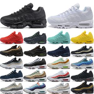 tênis de corrida 95s para homens e mulheres Triplo preto Branco Veludo Azul Marinho Neon Solar Vermelho What The Ultramarine Yellow Pink Suede Grape Sports Tennis Trainers us 12