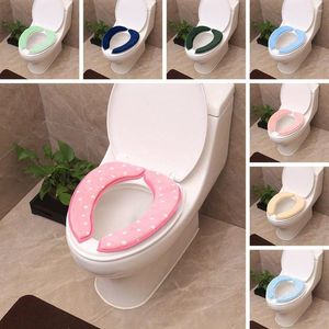 Coprisedili per WC Cuscinetti Cuscino Rondella per bagno Tappetino invernale in peluche Tappetini adesivi