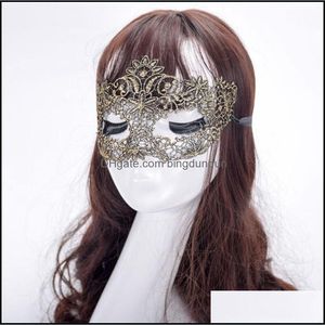Party Masks New Sexy Lace Half Face Bar for Women Lady Girl Masquerade Christmas Ball Halloween Costume ER 381 V2 Drop Delivery Home Otrzx