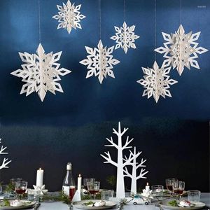 Christmas Decorations IN 3D Artificial Paper Snowflakes Garland Festival Party Supplies White For Home