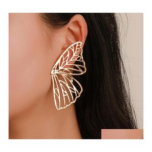 Dangle Chandelier Fashion Personality Butterfly Wings Earrings For Women Gold Exaggerated Large Earring Jewelry Drop Delivery Otqdb