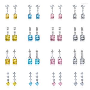 Ciondola gli orecchini di cristallo grande per le donne Regalo di gioielli alla moda di nozze di goccia di colore dell'oro di stile della Corea