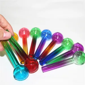 Dabber Tools E Cig Handcraft Pyrex Glass Oil Burner Pipe Mini Smoking Hand Pipes Thick Glass Pipe Oil Colorful Pipe for dab oil rig glass bong