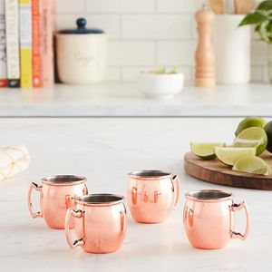 Mugs Mini 60ml Moscow Mule S Glasses Wine Cup Mug Coffee Bear Hammered Copper Plated Home Kitchen Bar Supplies