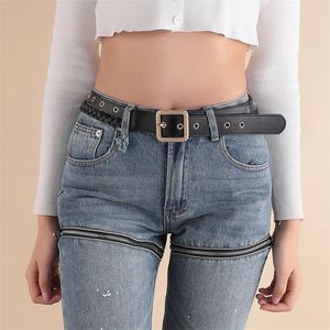 Belts Jovivi High Quality Women PU Leather Waist Belt Punk Rocker Handwoven Casual Skinny Waistband Pants Fashion Jeans Dress