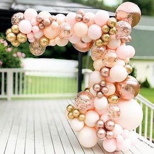 Andra dekorativa klistermärken Macaron Pink Balloon Garland Arch Kit Wedding Birthday Party Decoration Kids Globos Rose Gold Confetti Latex Ballon Baby Shower DV 230110