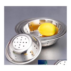 Colanders Strainers Thick Stainless Steel Leaky Basin Water Filter Leak Hole Bowl Drain Dish Strainer Colanderb Sieve Sink Drop De Ot9Fj