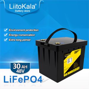Liitokala 48V 30AH LifePo4バッテリーパック48V 1500W機械用電気自転車自転車スクーターGOカート