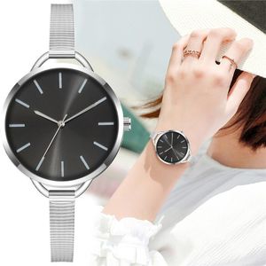 Armbanduhren Frauen Super Dünne Silber Mesh Gürtel Uhren Luxus Einfache Damen Quarzuhr Für Weibliche Relogio feminino