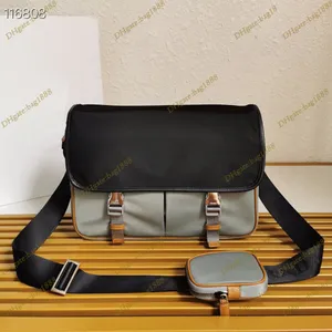 Top neue Briefträgertasche, Nylon-Handtasche mit Klappe, Modedesigner, klassische dreieckige Herren-Freizeittasche, Saffiano-Leder-Einsatz, einzelne Schulter-Kuriertaschen, Größe 26 cm, 32 cm