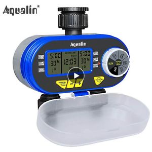 Regolatore di irrigazione del giardino dell'elettrovalvola del timer elettronico digitale del timer dell'acqua da giardino a due uscite per giardino, cortile # 21060