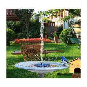 Decorações de jardim Fonte solar Iluminação LED Bomba redonda Recurso de água Construir na piscina de banho de banheira de pássaros de bateria flutuando com dhbk1