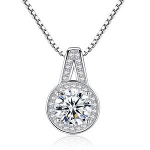 3A Zircon Pendant Necklace S925 Silver Sparkling Zircon Box Chain Necklace European Fashion Women Collar Chain Brand Jewelry Wedding Party Valentine's Day Gift SPC