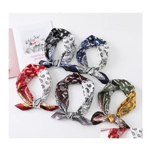 Scarves Women Silk Scarf Square Lady Hair Shawl Wraps Print Designer Bag Neck Foard Bandana Summer Head Hijab Kerchief Drop Delivery Otvcw