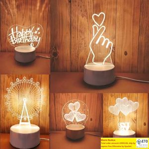 3D LED Table Light Jellyfish Owl Night Lights ABSResin Multidesign Lamp for Children Bedroom wholesale