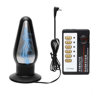 Massager per adulti 51mm Grande spina anale per donne Dildo Vaginal Electric Shock Shock Shock Men Uomini di dilatatore Sex Toys Coppia Erotico