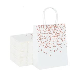 Praço de presente 18pcs sacos de papel embalagens brancas para convidados Festa de casamento infantil de aniversário decoração de chocolate Noel Navidad natal 230110