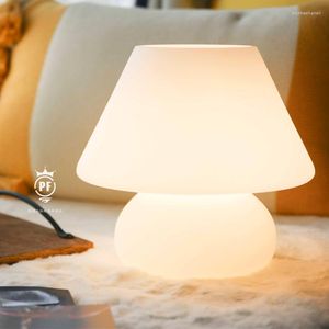 Table Lamps White Lamp Glass Light Cute Small Lovely For Kids Christmas Gift