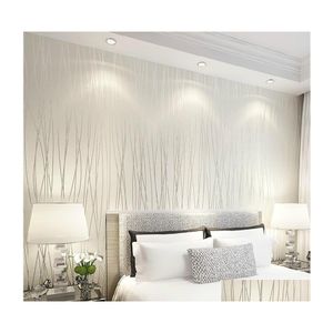 Bakgrundsbilder Solid Color Vertical Stripe Non Woven 3D Wallpaper H￶gkvalitativt modernt v￤ggpapper f￶r sovrum vardagsrum hem dekoration dhgic