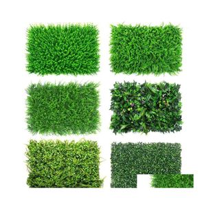 Dekoracyjne kwiaty wieńce sztuczna trawa trawnik darń do symulacji rośliny krajobrazowe dekoracje ścienne Zielony plastikowy sklep sklep