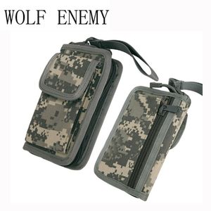 Utomhuspåsar Ankomst Stylish Men's Nylon Military Tactical Wallet Zipper 5 Färger Army Green Acu Tan Black Camo Purse Boys