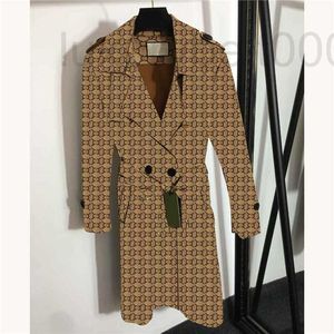 Trench da donna firmati Elegante doppia lettera da donna con lacci in vita Giacca a vento in velluto a maniche lunghe in pelle di daino con etichette per l'autunno inverno ZINI