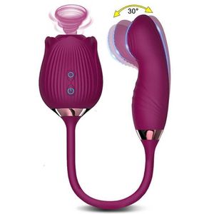 Sex toys Massager Powerful Rose Vibrator Toy Female Clitoris Nipple Clit Sucker g Spot Vacuum Stimulator Dildo for Women Finger Wiggle