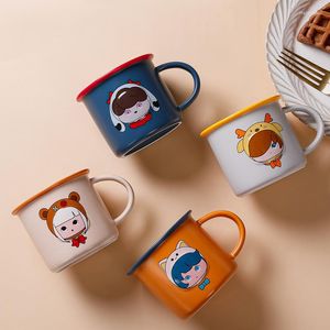 Bowls Korean Cartoon Cute Ceramic Cup Creative Personality Gift Mug Hushållen Frukost Studentpar