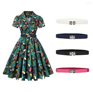 Belts Simple And Versatile Belt Dress Women Fashion Thin Leather Metal Gold Elastic Buckle Accessories