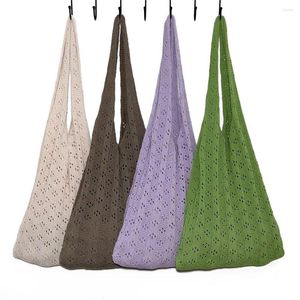 Evening Bags Fashion Large Capacity Handbags Hollow Woven Shoulder Knitting Crochet Hobo Bag Totes For Women Girls