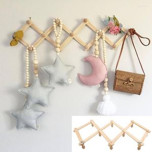 Hangers Expandable Coat Rack Holder Wooden Expanding Clothes Hanger Shelf Home Decor Hat Closet Wall Hook