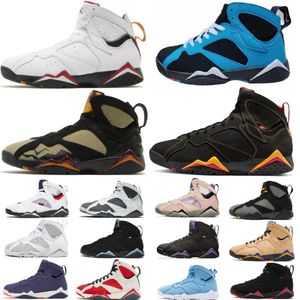 Black Olive VII 7 Pantone Cardinal Buty do koszykówki 7s Hare Quai 54 Raptor Sweter Olympic French Blue Flint Bordeaux Chambray PSG DMP Mens Sneakers Training OG But