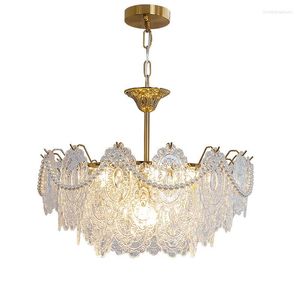 Chandeliers French Creative Glass Leaf Chandelier For Living Room Bedroom Decoration Circular Ceiling Lamp Kitchen Loft Interior Lighting