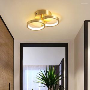 Ceiling Lights Copper Light Luxury Lamp Simple And Modern Entrance Hall Hallway Cloakroom Creative Lighting