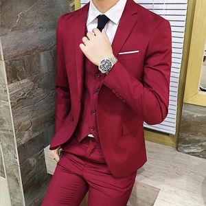 Мужские костюмы Blazers est Groom мужской свадебный выпускной костюм зеленый Slim Fit Tuxedo Men Formal Business Work Wear 3 PCS Set (жилет брюк для куртки)