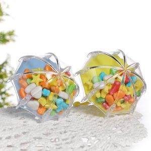 Confezione regalo 12 pezzi Mini scatola di caramelle a forma di ombrello di plastica Bomboniere per feste di nozze Decorazione per baby shower 230110