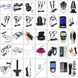 Sex toys Massager 50 Style Electric Shock Accessories Electro Anal Butt Plug Penis Urethral Nipple Clamps 8 Size Host Games Toys