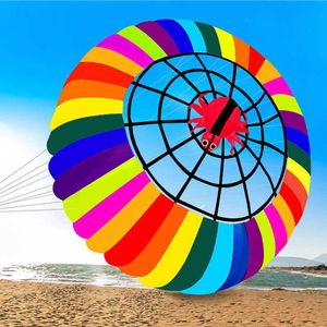 Diameter 300cm Power Single Line Rainbow Light Ring Kite / Ripstop Nylon Kites With Flying Tools Beach kite flying 0110