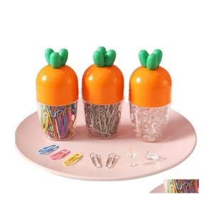 Bokm￤rk 1 Box Carrot Paper Clip Set Creative Cute Metal Art Uts￶kt bok Mark Page Folder Office School Supplies Stationery Drop DHCH4