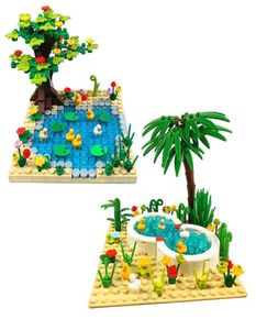 MOC Park Fountain Flower Bed Street View Pond Swimming Pool With Cute Duck Urban Landscape Construction DIY Building Blocks Q08233123328