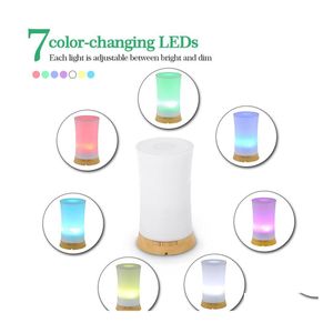 Essential Oils Diffusers Colorf Creative Home Fragrance Aroma Humidifier Wood Grain Reed Diffuser Sticks Hine Household Drop Deliver Dhug6