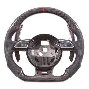 Volante in fibra di carbonio reale compatibile per Audi A1 A2 A3 A4 A5 S3 S4 RS3 RS4 RS5 RS6 RS7 S Linea