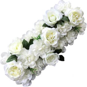 Dekorative Blumenkränze, 50 cm, Kunstblumen-Wandpaneel für Zuhause, Party, Hochzeit, Bogen-Hintergrund, Dekoration, Rose, Hortensie, Desktop-Center-Deko