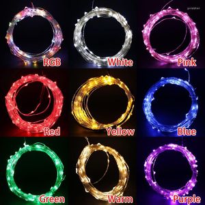 Strings Holiday String Light 5 Meter LEDs Kreative 8 Farben Knopfbatterie Box aus Kupfer Lampenserie Mini Kleine dekorative Lichter