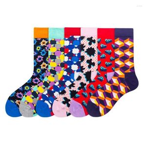 Herrensocken Peonfly Paar 1 Männer Glücklich Lustig Niedlich Cartoon Geometrie Pizza Puzzle Casual Streetwear Harajuku Skate Mode Baumwolle