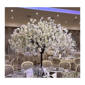 Decorative Flowers Wreaths 1.2M Height Artifical Cherry Tree Simation Fake Peach Wishing Trees Art Ornaments And Wedding Centerpie Dh9Ya