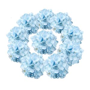 Oggetti decorativi Figurine 5pcs Blu Ortensia Fiori artificiali Peonia Bouquet Palla di seta Lusso Fiore finto Matrimonio Casa Decorazione della tavola 230110