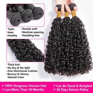 Nxy Lace Wigs Rosabeauty Kinky Curly Hair Bundles Human Deal Remy Nature Color 1/3/4 Human Hair230106