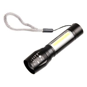 Tragbare COB LED-Taschenlampe USB wiederaufladbare Taschenlampen Zoomable Torch Handy leistungsstarke Superhelle Lampe mit integriertem Batterie USB-Kabel